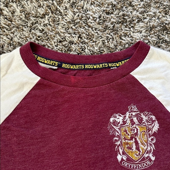 Harry Potter Gryffindor Shirt Youth Red White Raglan Seeker 07 Long Sleeve - Picture 5 of 7